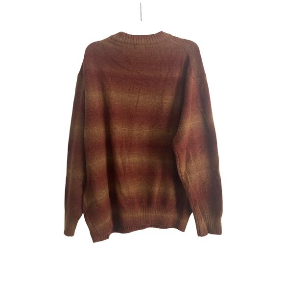 GUC H&M Burnt Orange Stripe Men's Crew Neck Sweater Pullover Size XL - Picture 2 of 5